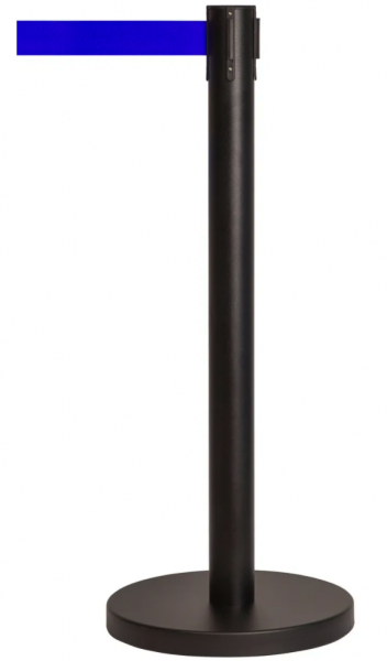 Стойка ограждения с вытяжной лентой (черная), 5 м., сталь окрашенная в Казани - картинка, изображение, фото