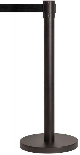 Стойка ограждения с вытяжной лентой (черная) 3 м, сталь окрашенная в Казани - картинка, изображение, фото